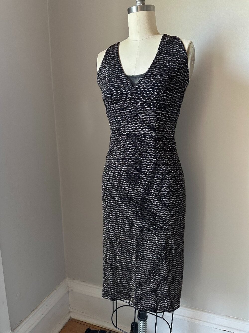 Shimmering Tango dance dress with fishtail.